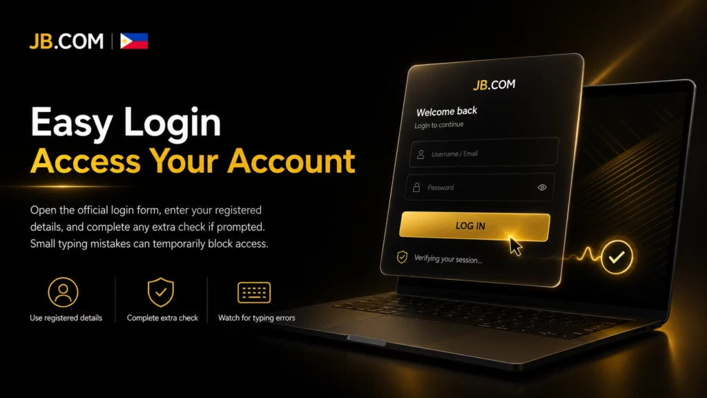 JB.COM login form for secure account access