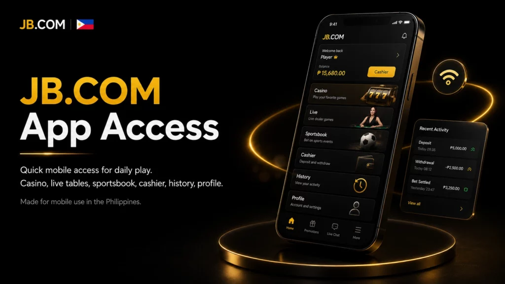 JB.COM mobile app access for casino and sportsbook
